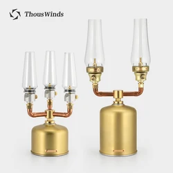 Thous Winds 1/2/3-Head Butane Gas Adapter Aluminum Alloy Flat Gas Tank Connection Lantern Bracket for Outdoor Camping