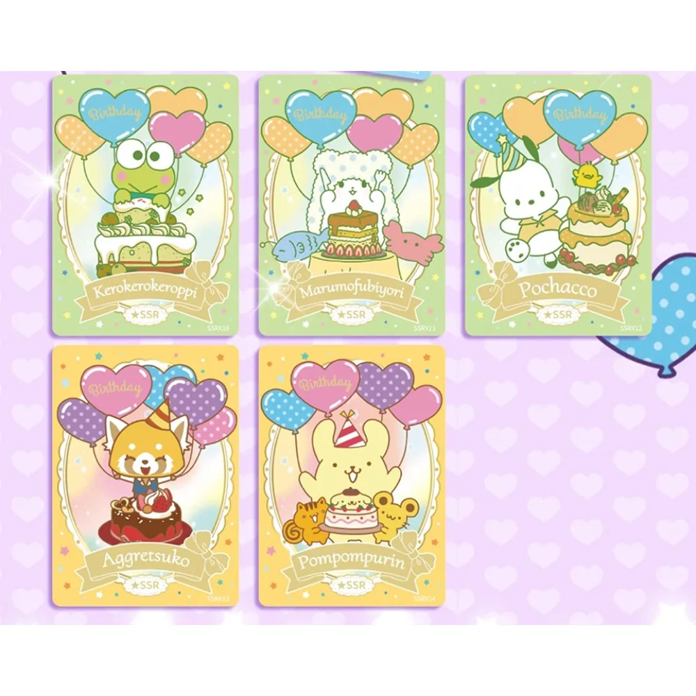 새로운 정품 Vancard의 Sanrio 만화 컬렉션 카드 귀여운 Pom Pom Purin Kuromi Pochacco 캐릭터 카드 어린이를위한 재미있는 선물