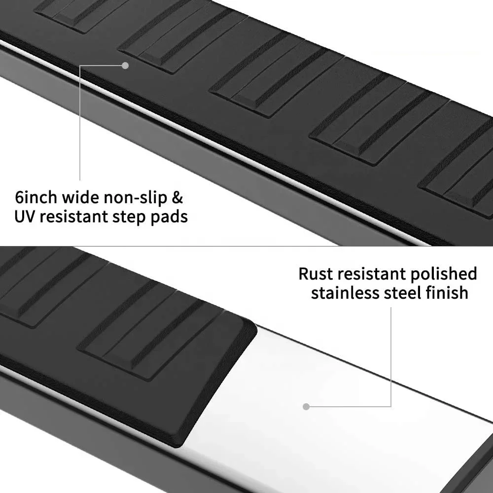 لوحات تشغيل 6 بوصات 2007-2018 Silverado/GMC Sierra 1500 & 2500HD 3500HD Crew Cab، 2019 Silverado Side Step Nerf Bar