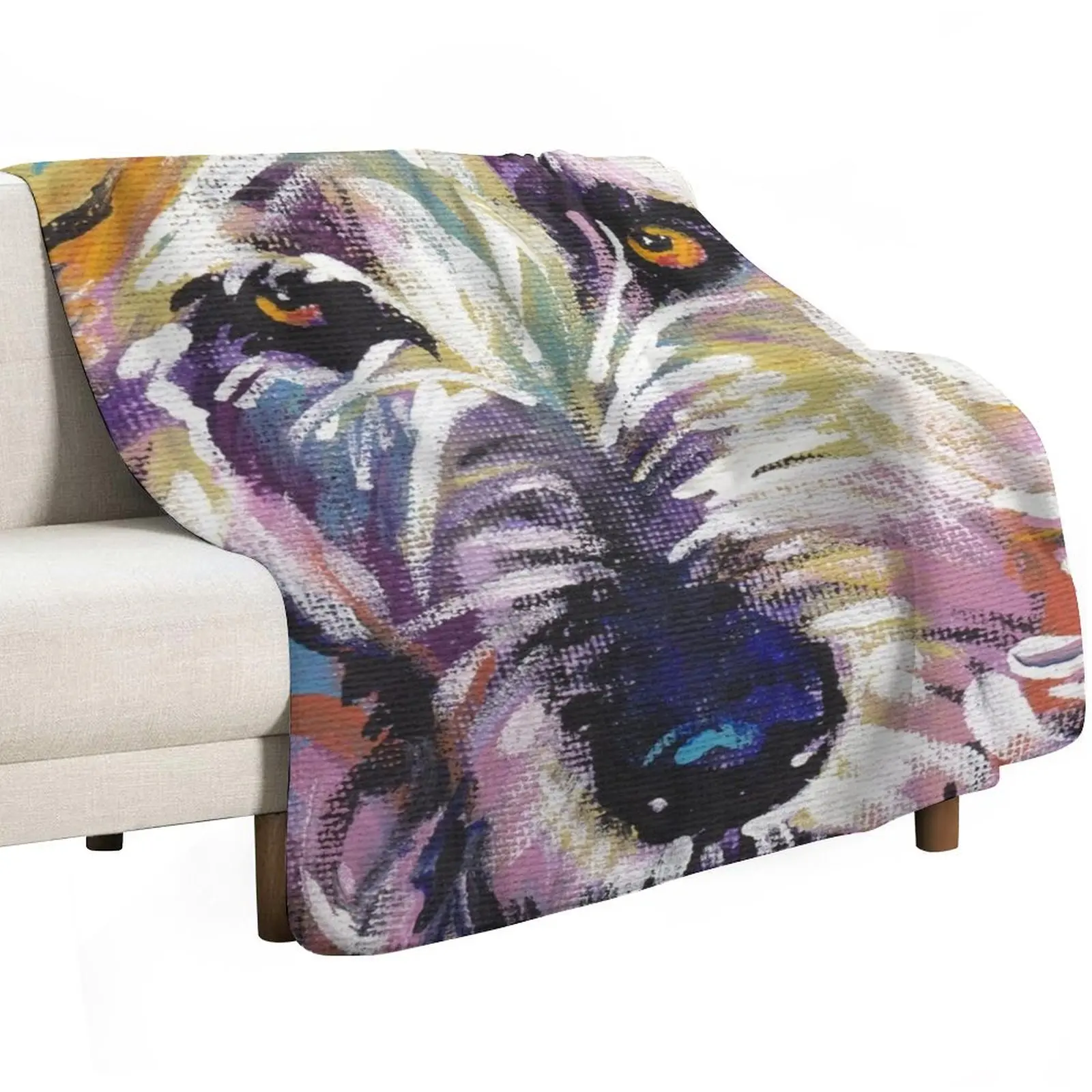Irish Wolfhound Dog Bright colorful pop dog art Throw Blanket Hairy Comforter Tourist Sofa Throw Flannels Sofas Blankets