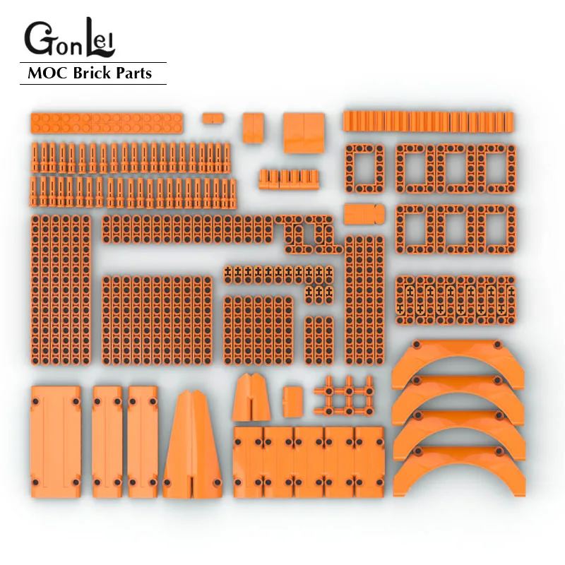 Technical Axle Pin Connector Beams Panel Fairing Car 71709 42545 Mudguard Arched Slope Curved Tile Bricks for 42126 F-150 Raptor