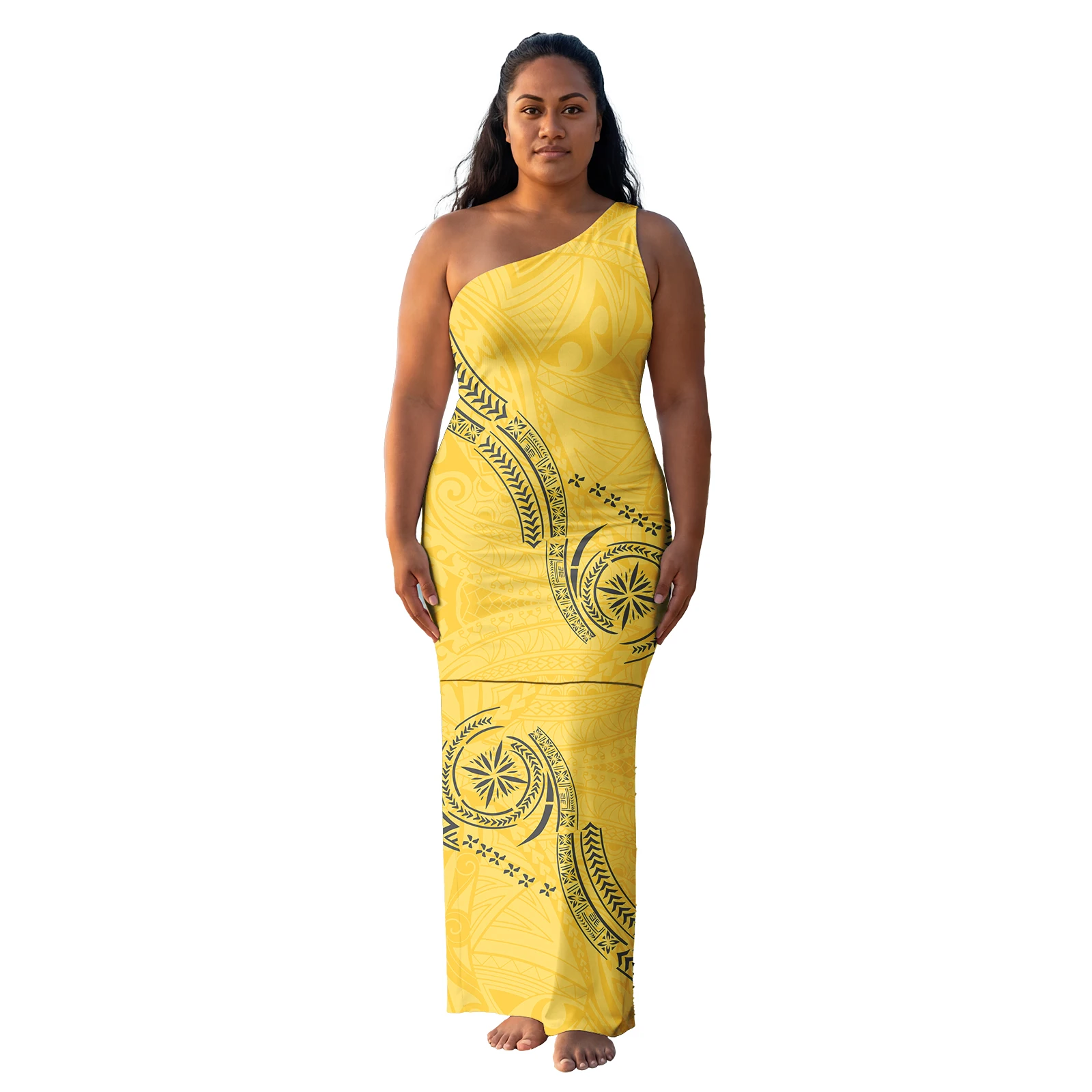 Boutique Clothing Women Hawaiian Island Party Ladies Dress Polynesian Off Shoulder Tribal Dress Classic Design Puletasi Samoan