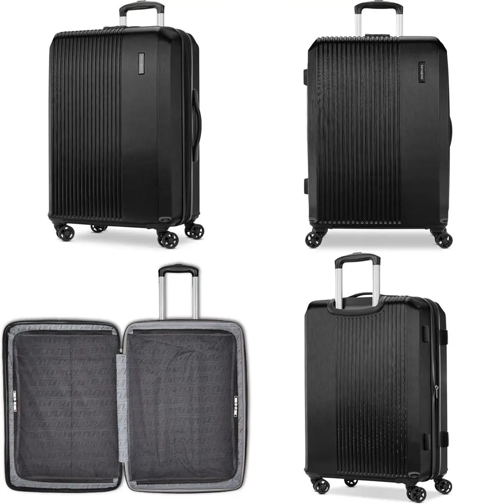 Equipaje giratorio grande y liviano con ruedas duras y duraderas, negro, adecuado para viajes y uso comercial