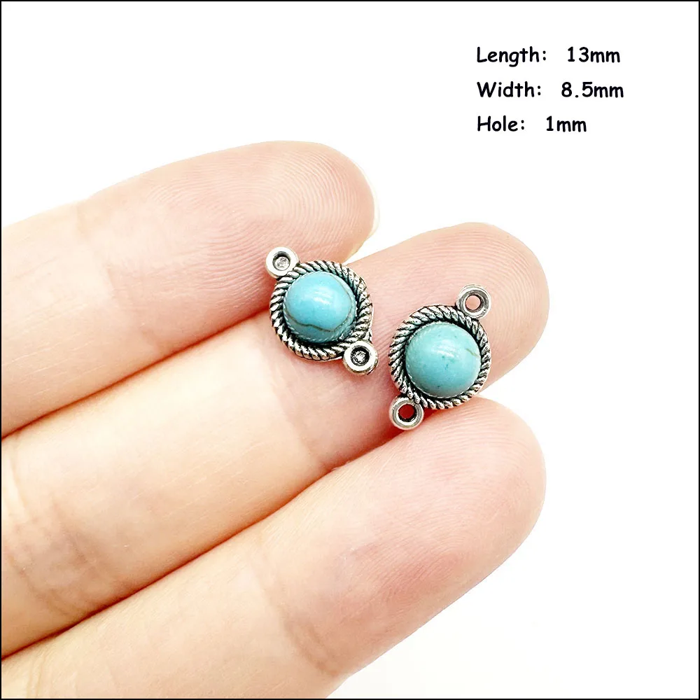 Palm Kruis Hart Hangers Antiek Zilver Kleur Turquoise Bedels Voor Armbanden Bedels Maken Sieraden