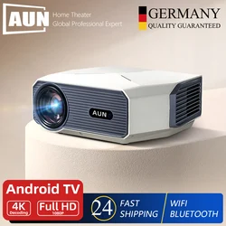 AUN A004 Pro Proyector Android portátil Full HD cine en casa 4K decodificación de películas 1080P proyector de vídeo enfoque eléctrico MINI teatro 3D