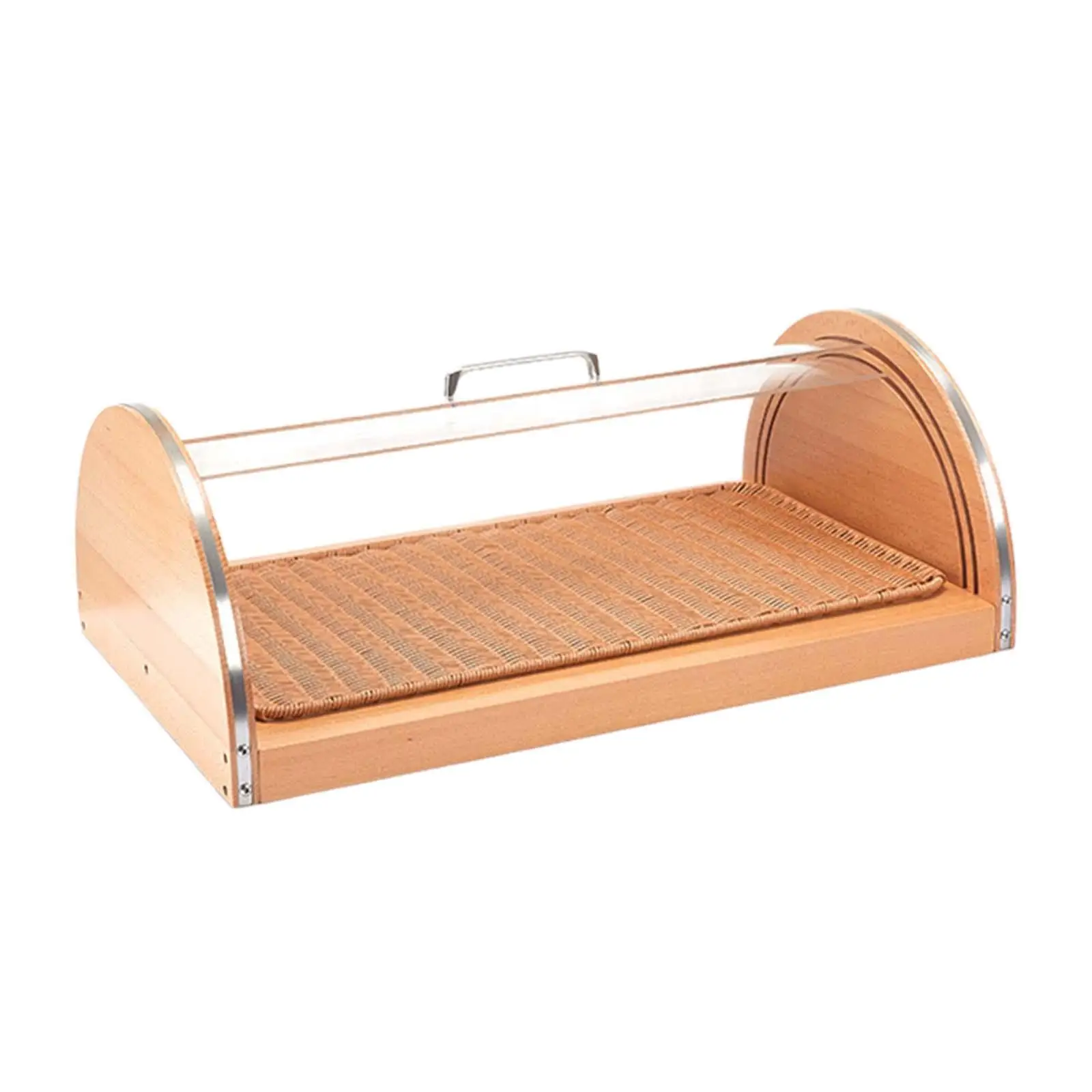 Wood Display Cabinet Bread Holder Cake Tray Toast Cake Storage Tray Bread Container for Pantry Cafe Bakery Kitchen Counter Table