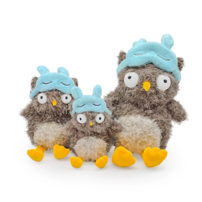 Simulation Owl Plush Anime Toys Creative Cartoon Eyeshade Style Animal Stuffed Dolls Kawaii Room Decor Kids Xmas Birthday Gifts