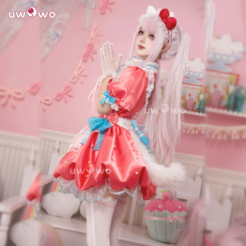 Серия Collab 2025: NARAKA: BLADEPOINT x Sanriioo, костюм на Хэллоуин, персонажи Ху Тао, карнавальный костюм, платье горничной