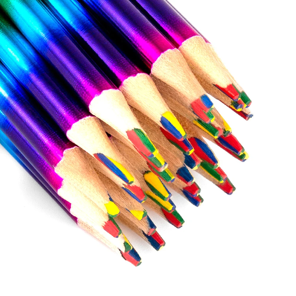 12-48 قطعة فرشاة الرسم بأربعة ألوان قوس قزح لحفلة عيد ميلاد الأطفال رياض الأطفال كرنفال المنزل حفلة عيد الميلاد هدية مكافأة #5