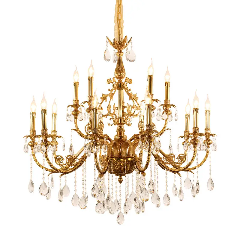 

Baroque Led Brass Crystal Classic Multi Lustre Pendant Light Lights Home Chandelier
