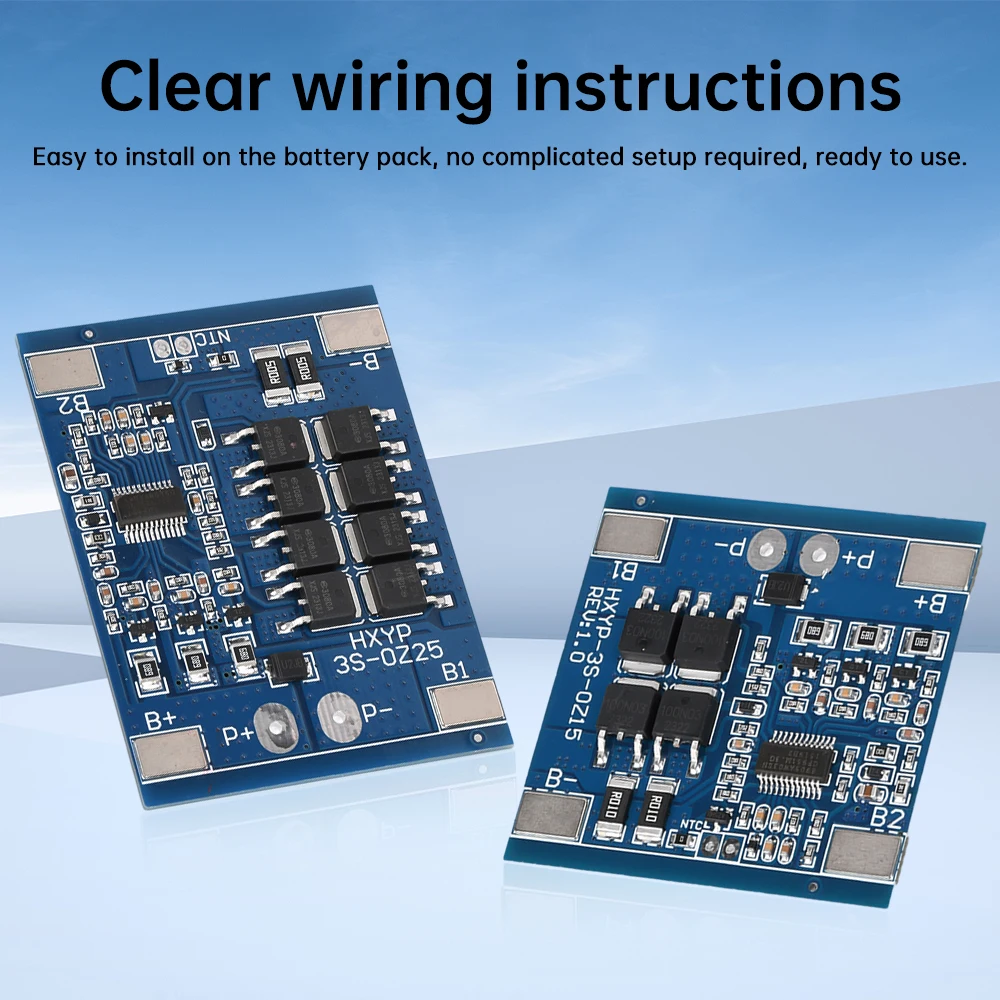 Lithium Battery Protection Board, BMS com equalização e controle de temperatura, 3S12V, 18650, 15A, 20A, 25A, 30A, 11.1V, 12.6V