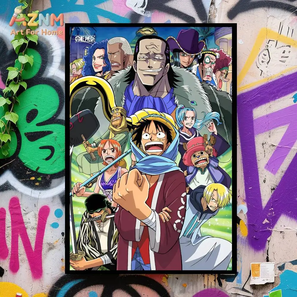 AZNM Unframed Canvas Print One Piece Tony Tony Chopper Cute Anime Character Wall Art Poster Home Decor