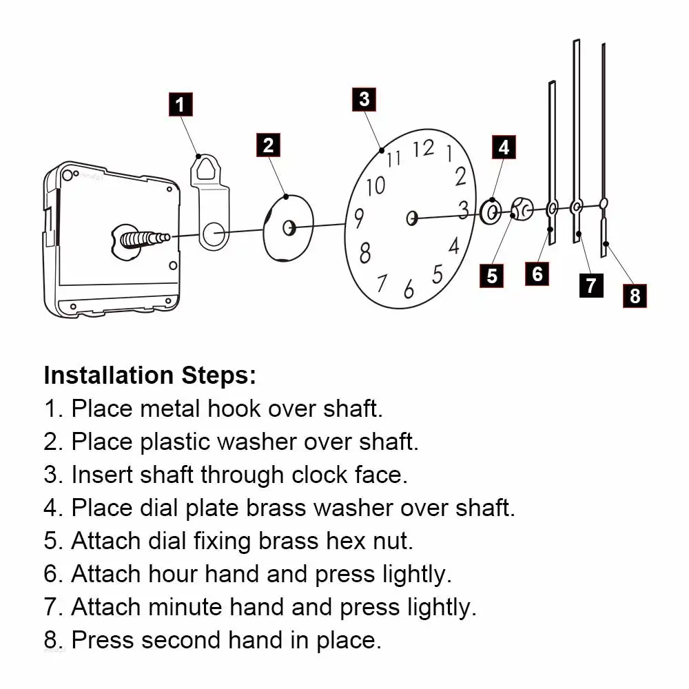 MCDFL DIY Quartz Silent Wall Clock Mechanism Central Movement Kit for Machinery Watch Table Sweep Timepiece Clockwork Long Shaft