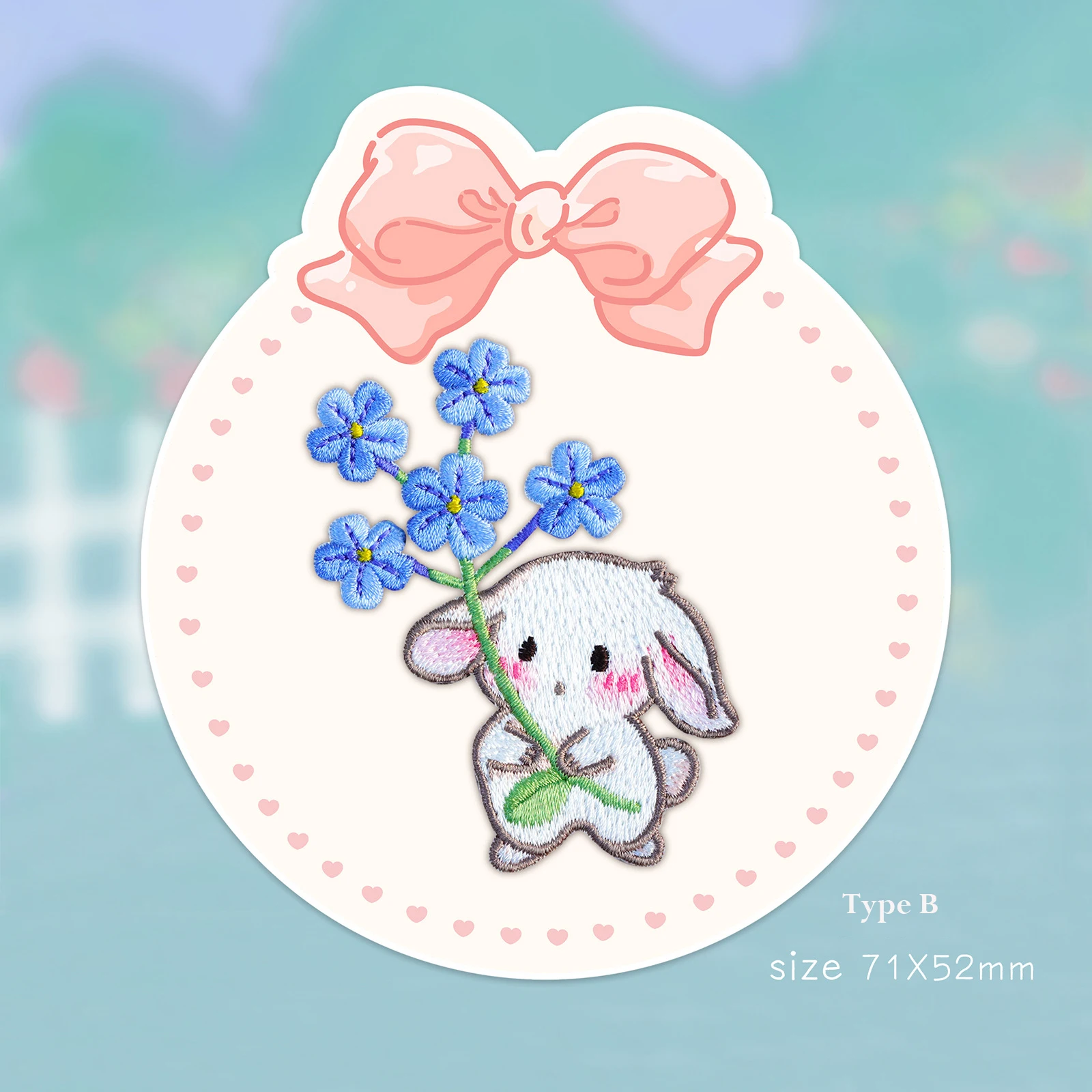 Japan Garten Kaninchen bestickte Patches für Mädchen Tasche Eisen auf Patches kleine Kleber Aufkleber für Kinder Kleidung Haarspange Designer – Detail 2