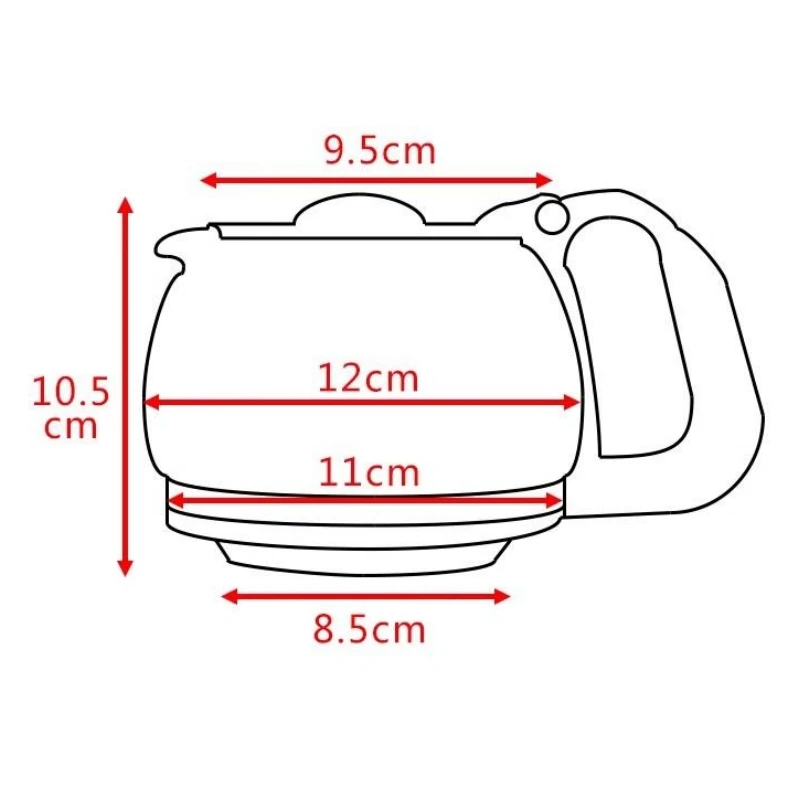 Coffee Maker Glass Jug for Tefal CM1108 CM3218 CM6000 Coffee Maker Spare Parts Accessories Coffee Maker Pot Replacement