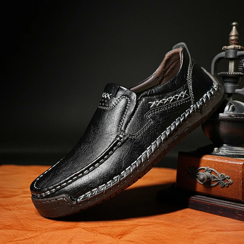 Hot-selling leather men's shoes men's casual shoes wear-resistant Joker business shoes soft and comfortable walking shoes towork