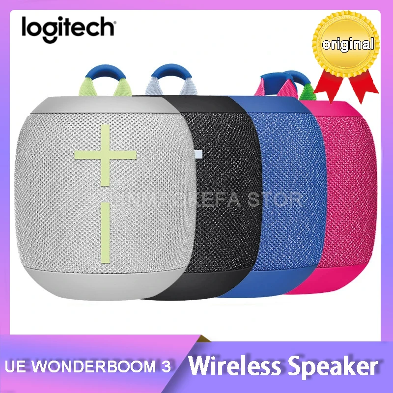 Original Logitech Ultimate Ears WONDERBOOM 3 Portable Wireless Bluetooth Speaker Big Bass 360-Degree Sound Waterproof Dustproof