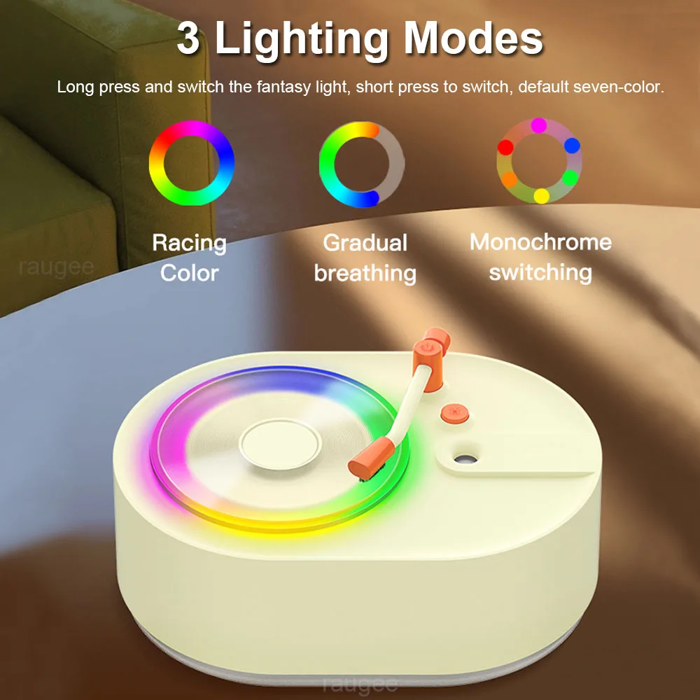 Aroma Humidifier Disk Essential Oils Diffuser Colorful Night Light Air Humidifier Household Quiet Aromatherapy Mist Sprayer