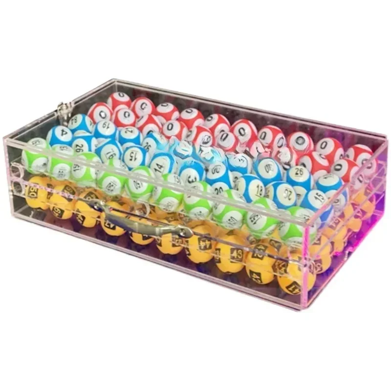 Table tennis acrylic ball box 100 balls transparent ball box double layer suitcase with handle portable lottery machine