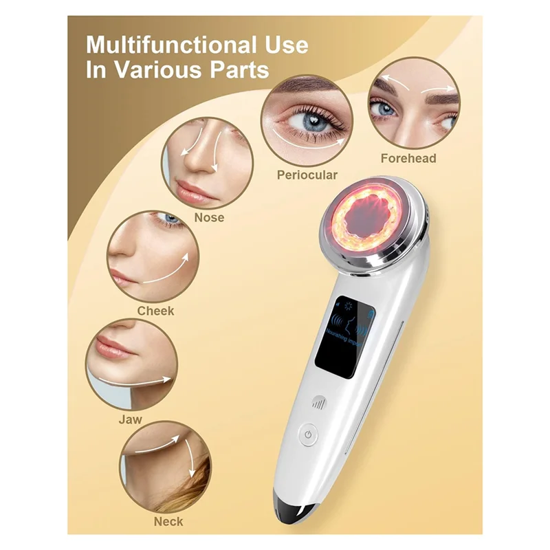 B53C Gezichtsmassager Elektrische Face Lift 4-in-1 gezichtsmassager Anti-aging Verstevigende huidverzorgingstool (wit)