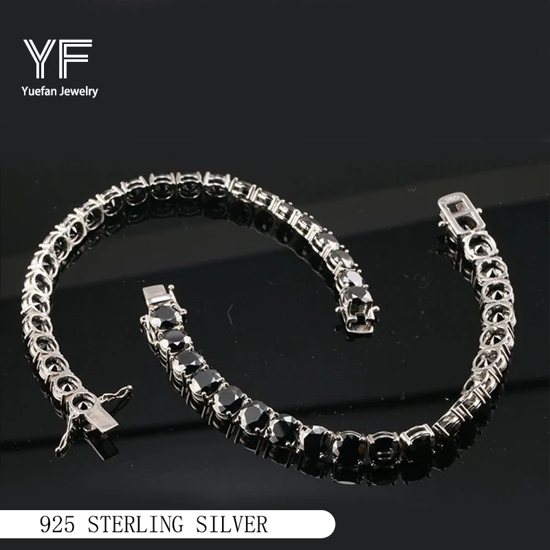 

S925 Silver Moissanite Tennis Bracelet 6.5mm Full Diamonds HipHop Style Jewelry Personalized customization Valentine's Day Gift
