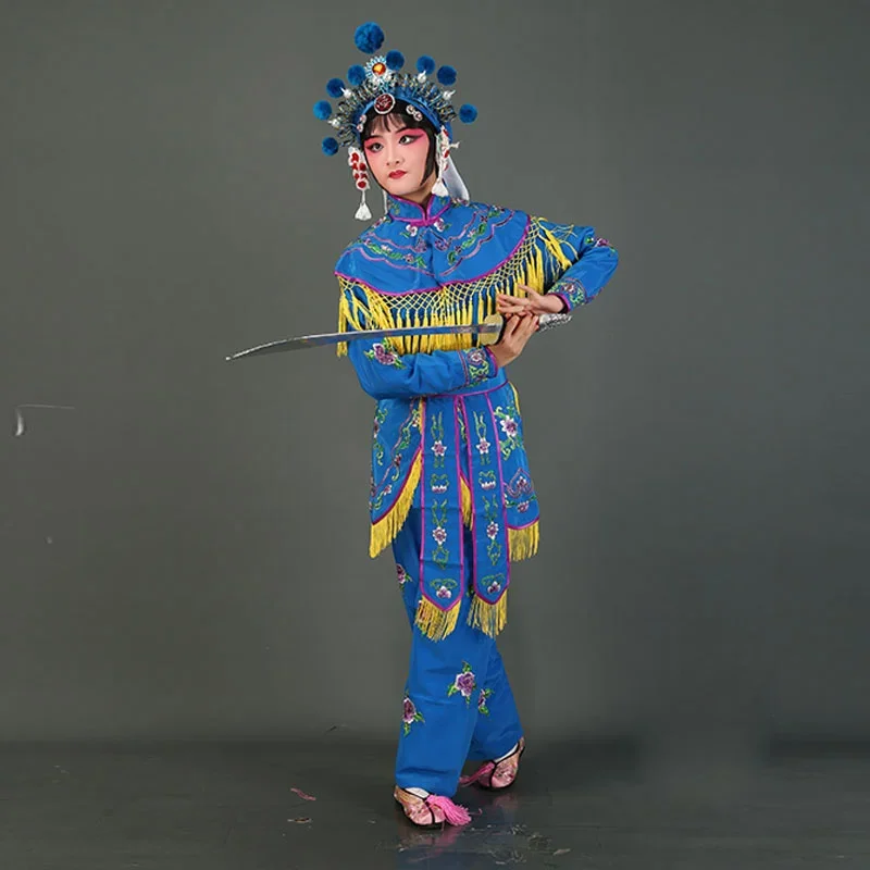 

Chinese Opera drama costume female soldier Dao Ma Dan Clothing Yangmen Woman general Stage performance Outfit Mulan Mu Guiying
