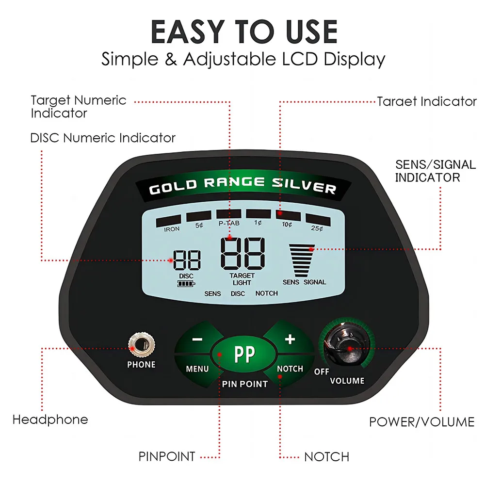 Hot Sales Underground Search Treasure Hunting Gold Range Silver Metal Detector