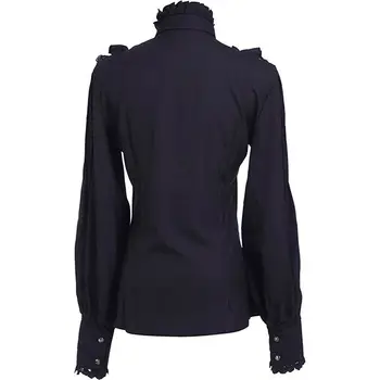 2026 Summer New Arrival Women's Vintage Ruffle Collar Shirt High Neck Lace Trim Button Down Shirt Elegant Gothic Blouse Tops 6 2026 Summer New Arrival Women's Vintage Ruffle Collar Shirt High Neck Lace Trim Button Down Shirt Elegant Gothic Blouse Tops 6
