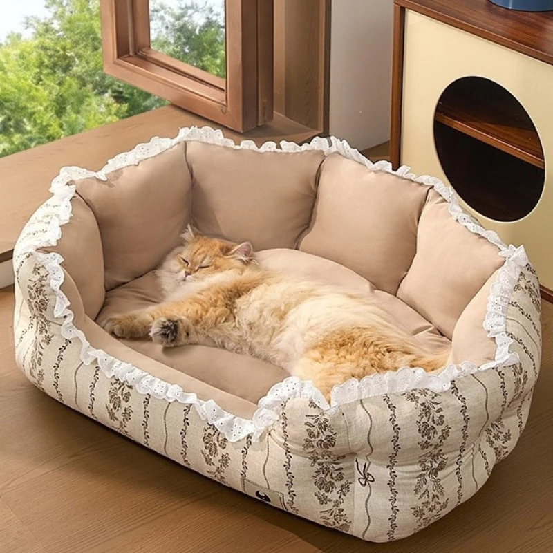 

Летняя охлаждающая лежанка для кошек, корзина для домашних животных, подушка для щенков, летнее спальное место для кошек, безопасный диван-лежанка для собак, приподнятая лежанка для кошек