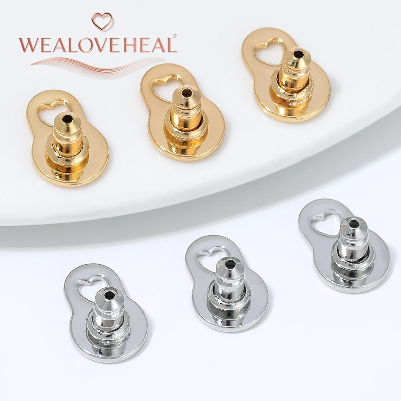 5/10 Stück 18K vergoldete Messing-Ohrringverschlüsse, große Scheibe mit Herz-Ausschnitt, sichere Ohrstopper, Schmuckzubehör, DIY-Zubehör – Detail 16