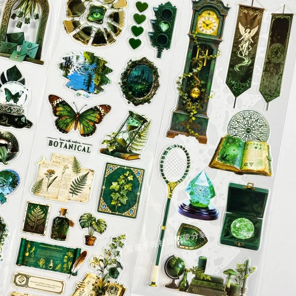 Magic Secret Garden PET Tape Sample, Cut-out Decorative DIY Stickers for Journaling Scrapbooking Shaker Card Making Supplies