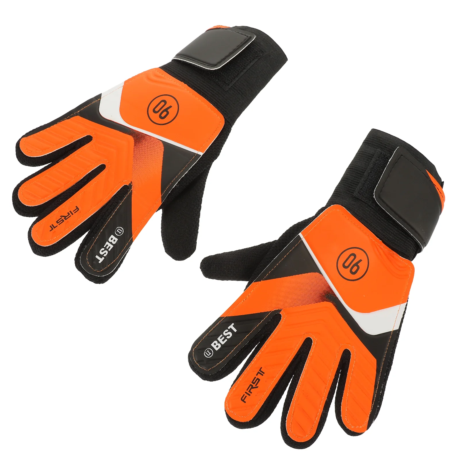 

Soccer Goalkeeper Gloves Football Latex Anti-collision (green #5) Childrens Orange Wear-resisting Boy