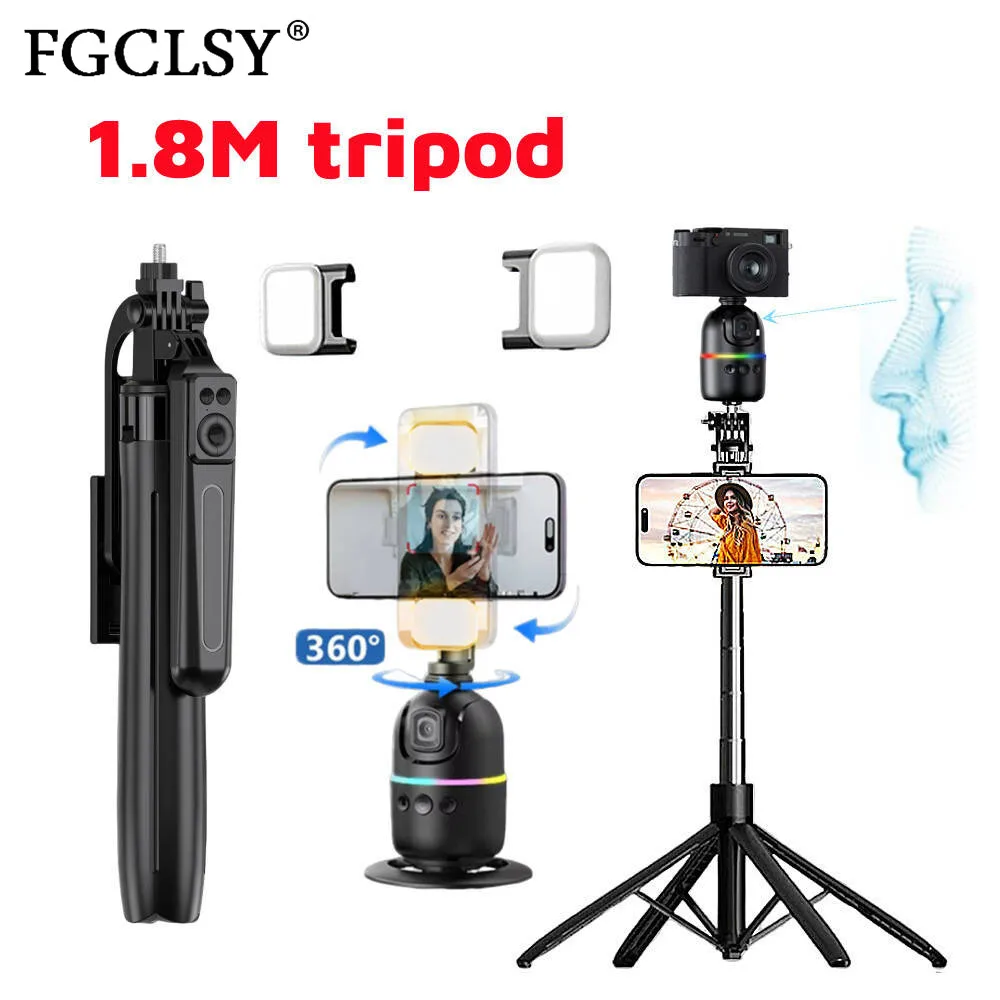 

FGCLSY Portable camera tripod with light and wireless remote control 360° rotation Stabilizer for video recording live streaming