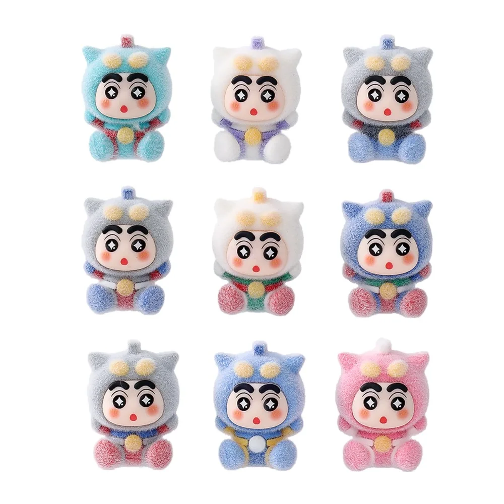 9PCS Crayon Shin-chan Mini Action Figure Decorative Pendant Ornaments Popular DIY Anime Dolls Accessories Keychain Pendants Toys