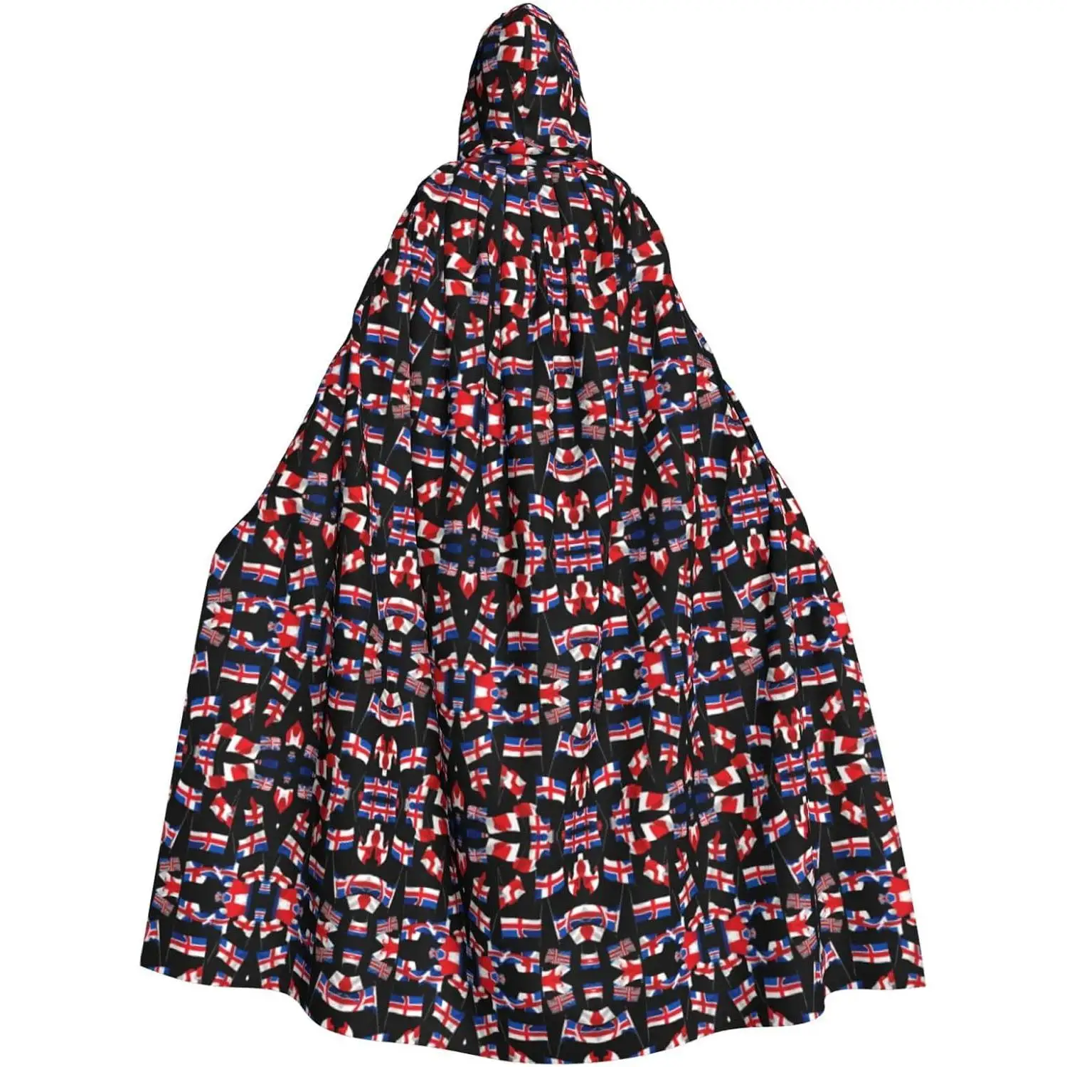 

National flag Printed hooded cape suitable for masquerade Halloween party cosplay props keep warm Water Resistant