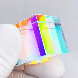 20x20x20mm Cube Optical Prism DIY Decoration Edge Glass Step Lens Beam Splitter Light Refraction Physical Explore Great Gift