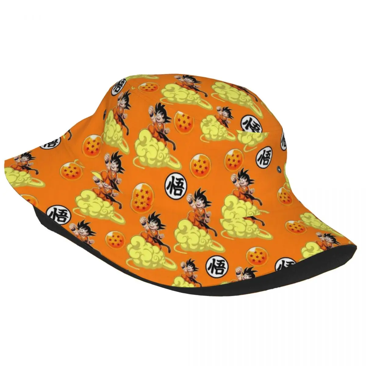 Summer Beach Hatwear Dragon Ball Goku Kanji And Cloud Merch Bucket Hat Women Men Sun Hats Session Hat Fishing Cap Outdoor Sports