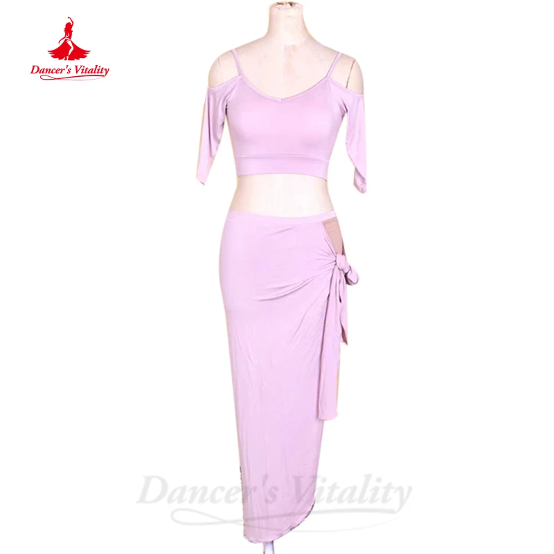 Belly Dance Practice Clothes Suit for Women Customsized Exotic Half Sleeves+skirt 2pcs Adult Children Belly Dancing Dancewear