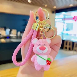 Strawberry Bear Keychain Cute Cartoon Jewelry Pendant Doll Internet Celebrity Kindergarten Children Bag Keychain Bag Accessories