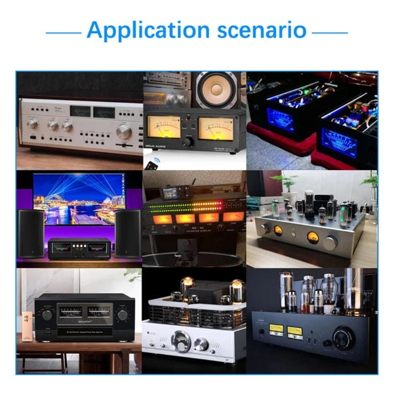 High Accuracy VU-Meter Header Stereo Audio-DB Level Header Power Amplifier-Level Meter Ammeter Measuring Instrument Tool KXRE