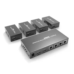 Super Quality 200ft 1x4 HDMI Splitter Extender 60m UTP RJ45 Cat5e Cat6 Cable Support HD 4K 1080P 1 Transmitter To 4 Receivers