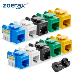 ZoeRax-paquete de 10 tomas Keystone RJ45, Cat6 Keystone en blanco y Keystone Punch-Down Stand (no compatible con Panel de parche)