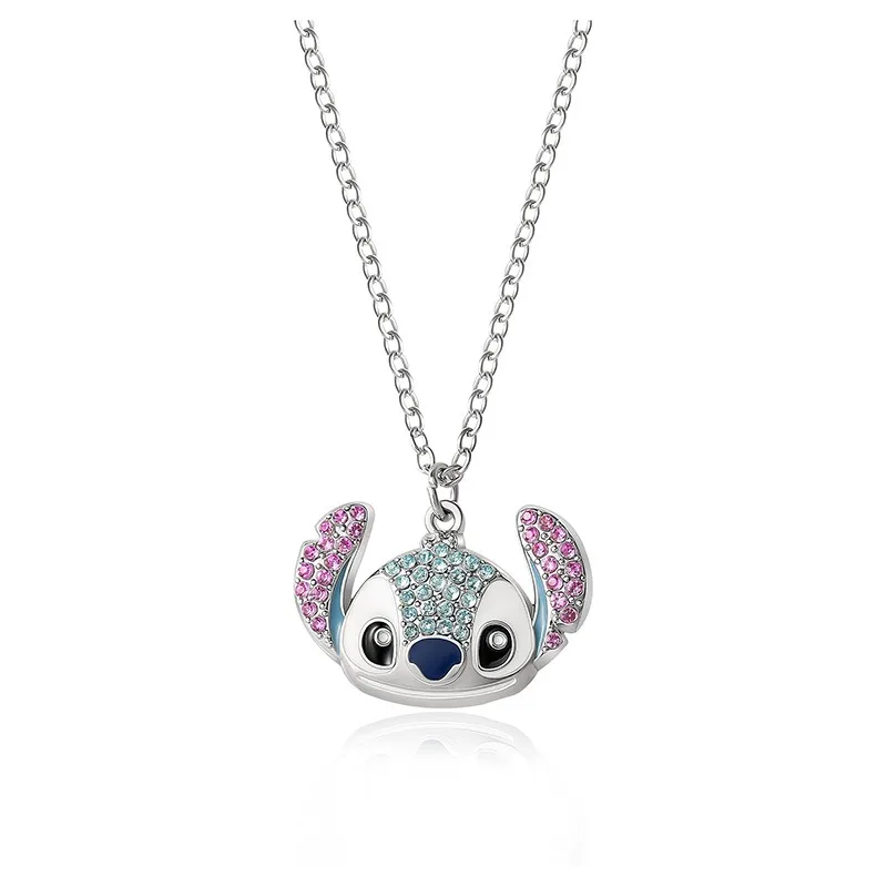 New Disney Stitch Jewelry Set Moissanite Cartoon Design Necklace Bracelet Earrings for Women Cute Jewelry Accessories Girls Gift