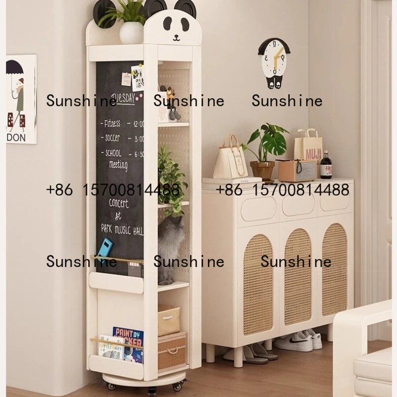 

Cream Wind Mobile Home Coat Rack Hole Board Hanging Hanger With Wheel Rotatable Bedroom Magazine Rack