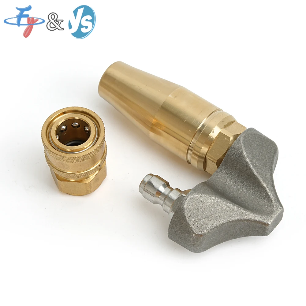 1/4" 3/8" Sewer Jetter Nozzle, 3000PSI Reverse Turbo Drain Cleaning Nozzle for Pressure Washer