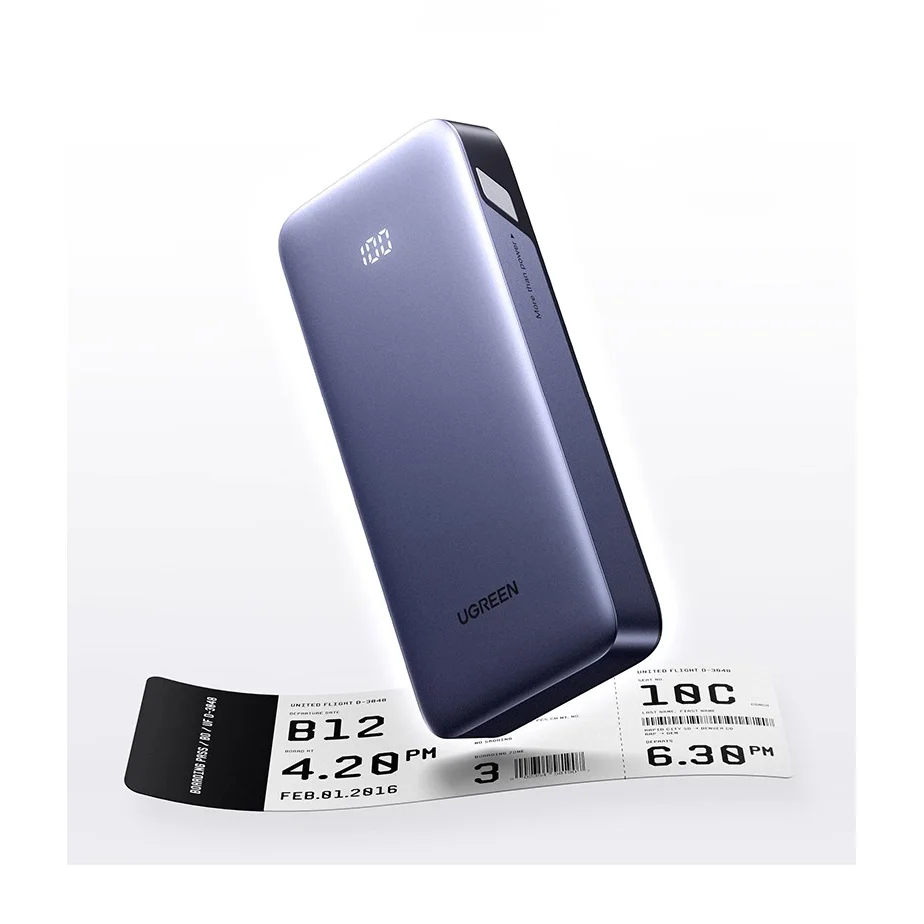 

UGREEN 30W 10000mAh Power Bank Nexode Portable Charger USB C 3-Port PD3.0 Battery Pack Digital Display