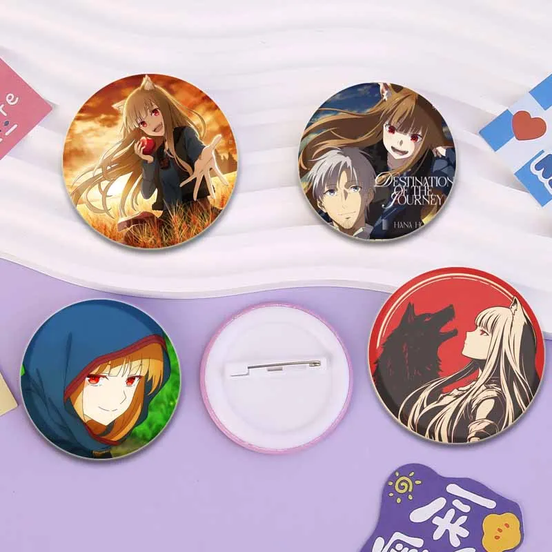 Spice and Wolf Anime Button Pins Cartoon Handmade Badge Round DIY Creative Brooches for Backpack Jewelry Accessories Gifts