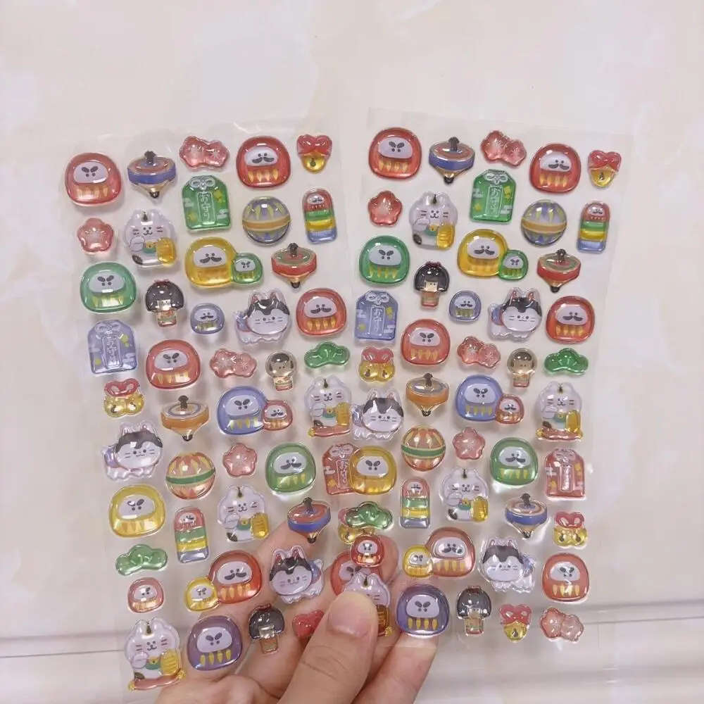 Adesivo em Relevo Tridimensional Gourmet de Salmão Sushi da Série Gato da Sorte Japonês para Copo de Água DIY - Presente de Aniversário para Meninas