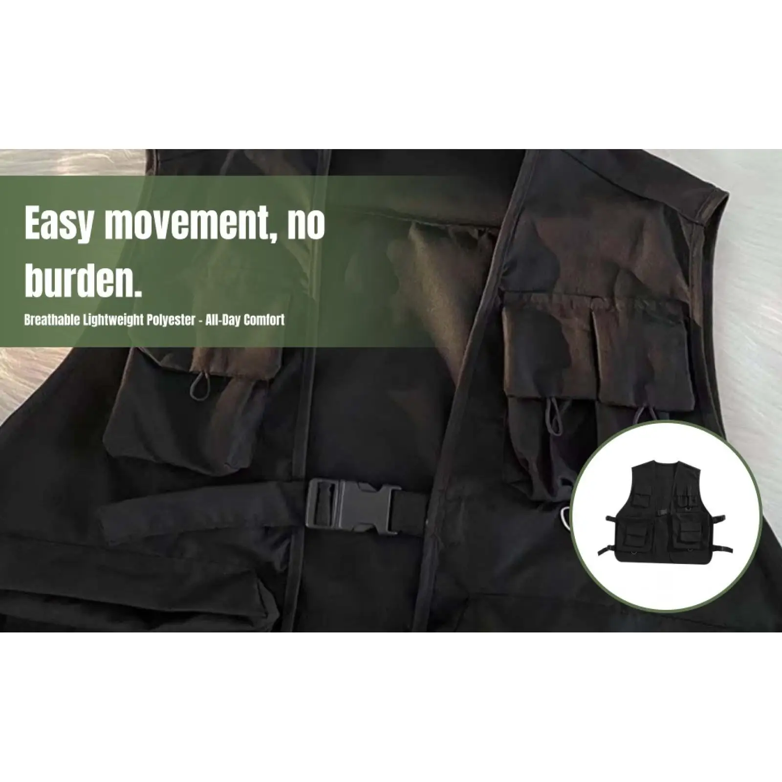 Utility Vest, Cargo Vest Sleeveless Jacket, Breathable Casual Waistcoat Outerwear for Men Women Climbing Outdoor Sports