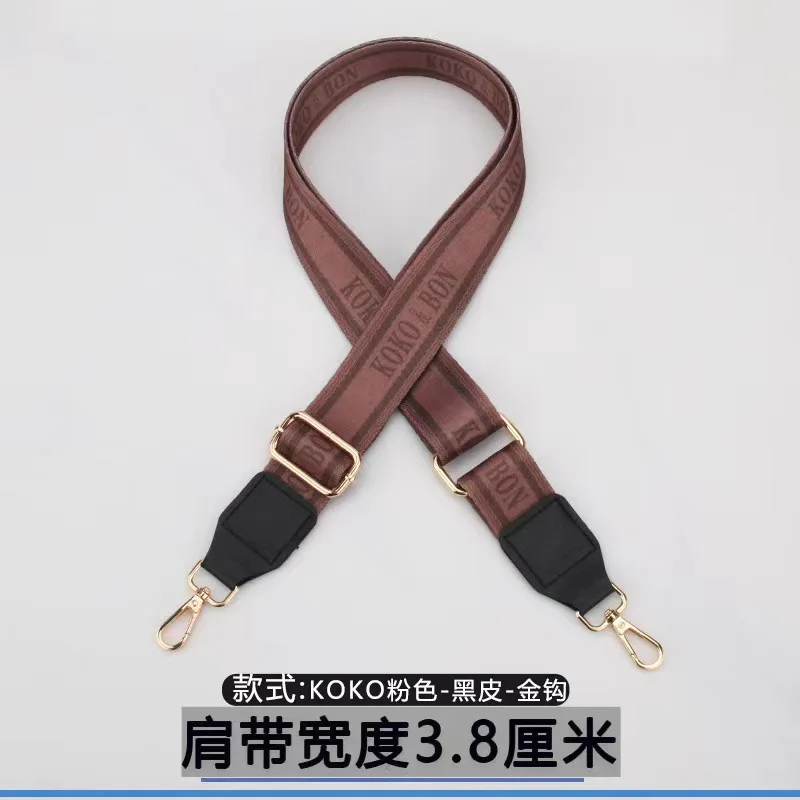 New Versatile Bag Strap Leather Head Shoulder Strap Adjustable And Replaceable Bag Shoulder Strap Stripe Letter Single Shoulder